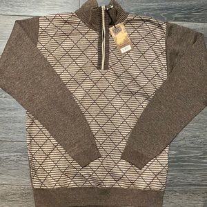 NWT men’s size S mock neck quarter zip sweater